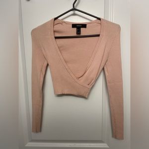 Forever 21 cross front cropped long sleeve